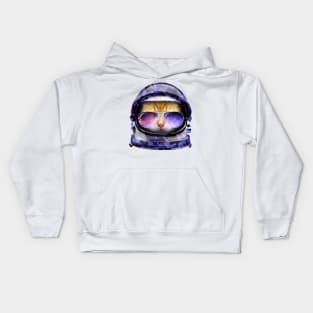 Kitty in Space Blue Camo Edition Kids Hoodie